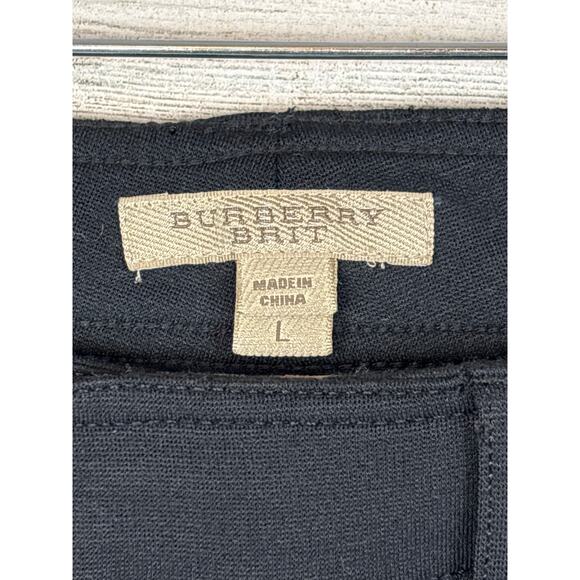 Burberry Brit Womens Large Black Knit Riding Zip Skinny Leggings Designer - Picture 5 of 7